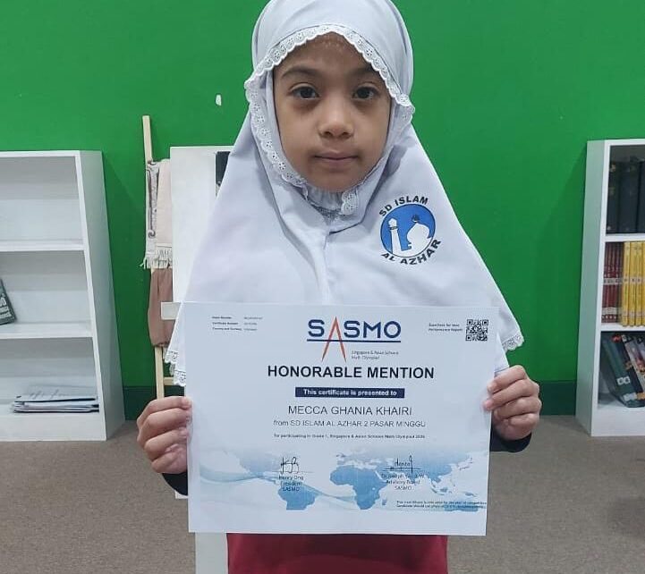 Mecca Ghania Khairi kelas 1A meraih Honorable Mention pada lomba SASMO 2026